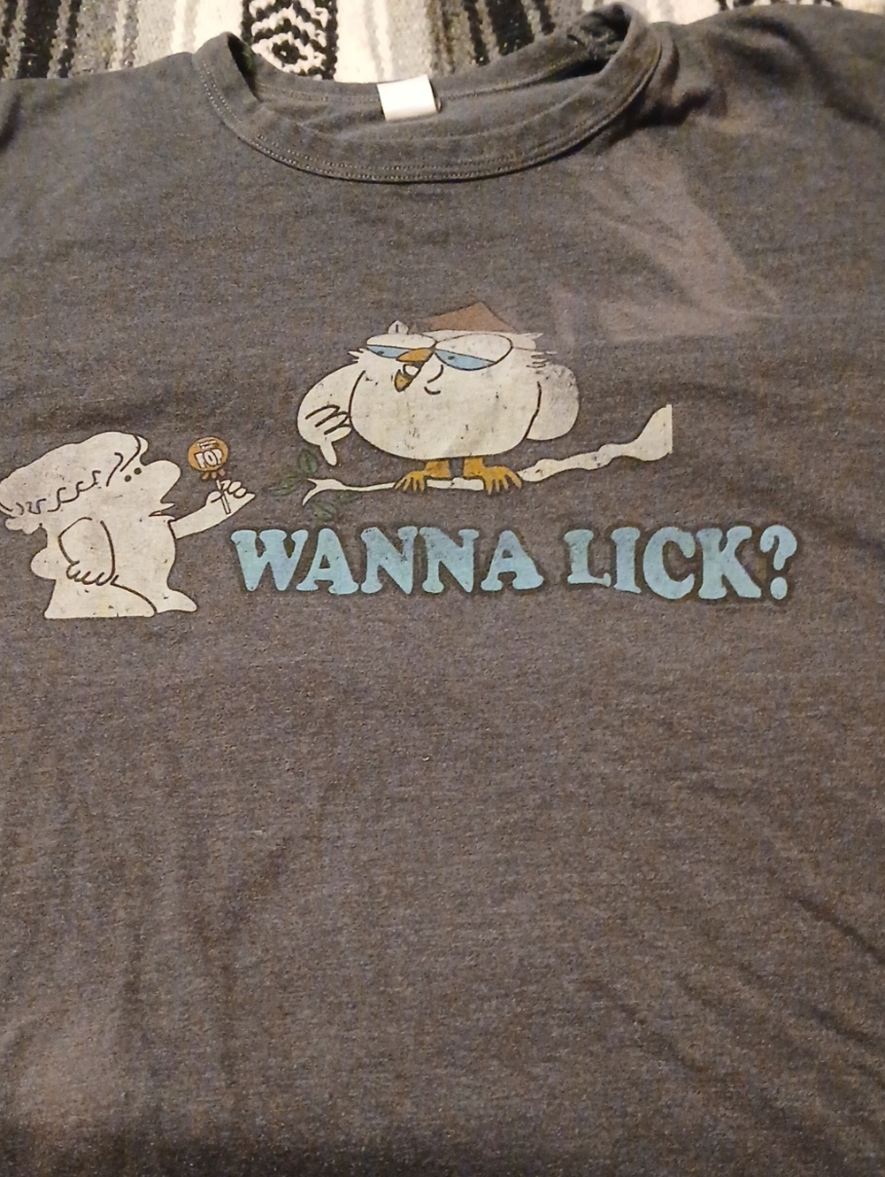 Savvy Gray 'Wanna Lick?' Graphic Crewneck Tee